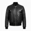 Men’s Black Faux Leather Bomber Jacket | Classic Zip-Up Moto Jacket | Lightweight Casual Streetwear Outerwear