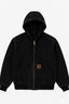 Black Canvas Hooded Work Jacket | Heavy Duty Streetwear Coat