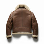 Men's Brown Leather Aviator Jacket | Faux Shearling Winter Coat
