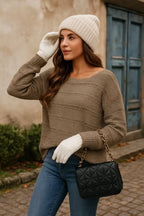 Soft Crochet Top Oversized Knit Sweater