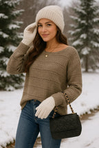 Soft Crochet Top Oversized Knit Sweater