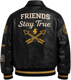 Leather Bomber Jacket | Unisex Dragon Varsity Jacket for Men & Women – Streetwear Jacket with Embroidery Premimum Look