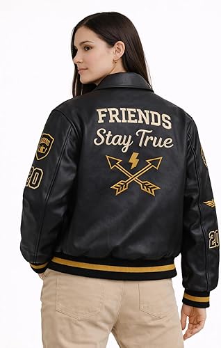 Leather Bomber Jacket | Unisex Dragon Varsity Jacket for Men & Women – Streetwear Jacket with Embroidery Premimum Look