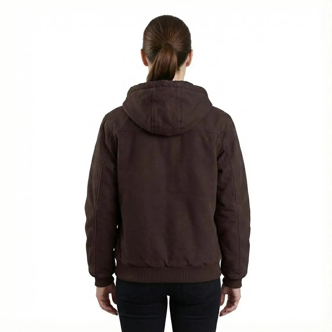 Carhartt Men’s Brown Hooded Canvas Work Jacket | Insulated Winter Coat