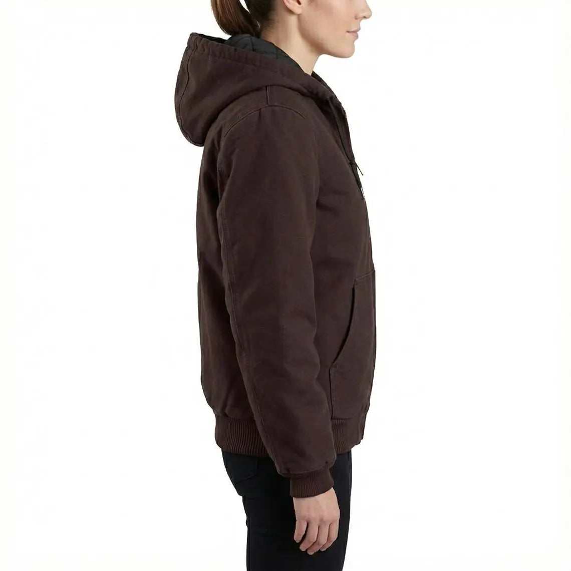 Carhartt Men’s Brown Hooded Canvas Work Jacket | Insulated Winter Coat