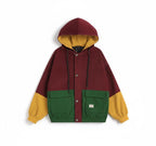 90’s Classic Color block Jacket – Retro Windbreaker Hoodie