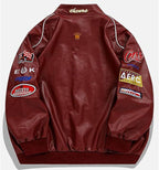 Faux Leather Jacket Women | Oversized Vegan Biker Coat