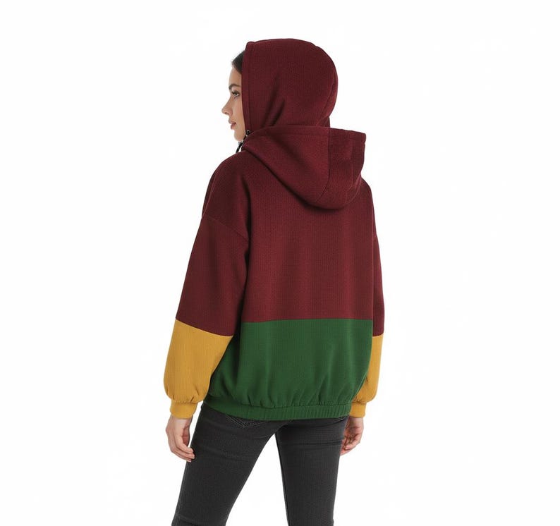 90’s Classic Color block Jacket – Retro Windbreaker Hoodie