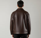 Genuine Leather Button-Up Jacket | Unisex Classic Outerwear