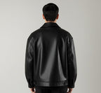 Genuine Leather Button-Up Jacket | Unisex Classic Outerwear