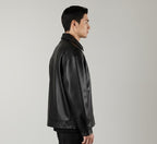 Genuine Leather Button-Up Jacket | Unisex Classic Outerwear