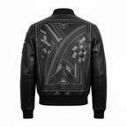 Men’s Black Faux Leather Bomber Jacket | Classic Zip-Up Moto Jacket | Lightweight Casual Streetwear Outerwear