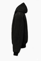 Black Canvas Hooded Work Jacket | Heavy Duty Streetwear Coat