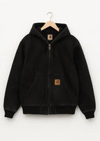 Black Canvas Hooded Work Jacket | Heavy Duty Streetwear Coat