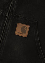 Black Canvas Hooded Work Jacket | Heavy Duty Streetwear Coat