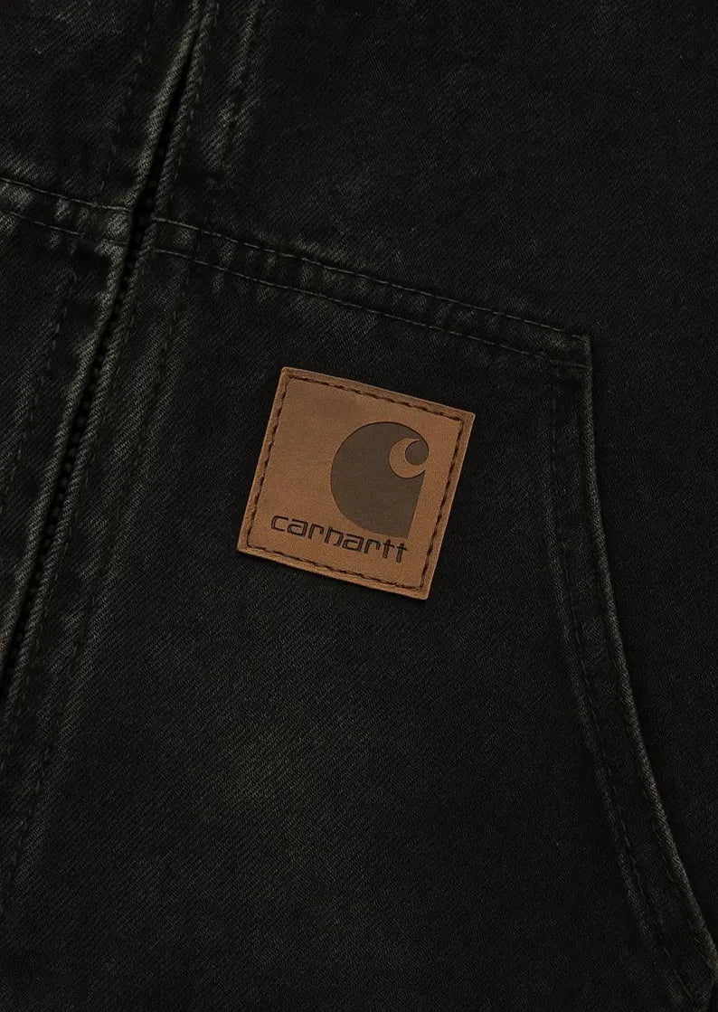 Black Canvas Hooded Work Jacket | Heavy Duty Streetwear Coat