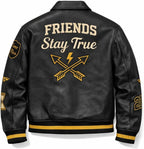 Leather Bomber Jacket | Unisex Dragon Varsity Jacket for Men & Women – Streetwear Jacket with Embroidery Premimum Look