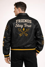 Leather Bomber Jacket | Unisex Dragon Varsity Jacket for Men & Women – Streetwear Jacket with Embroidery Premimum Look