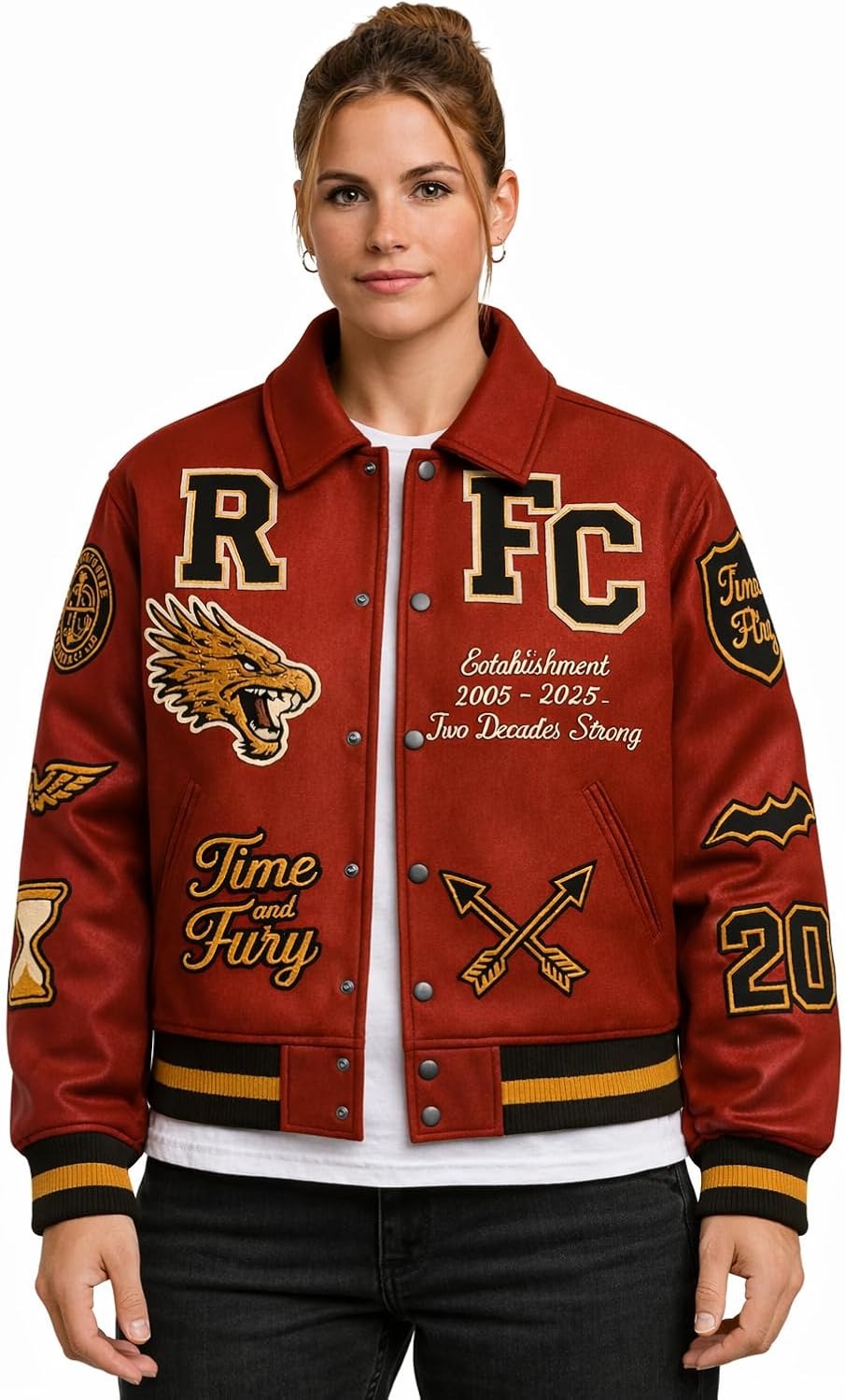 Leather Bomber Jacket | Unisex Dragon Varsity Jacket for Men & Women – Streetwear Jacket with Embroidery Premimum Look