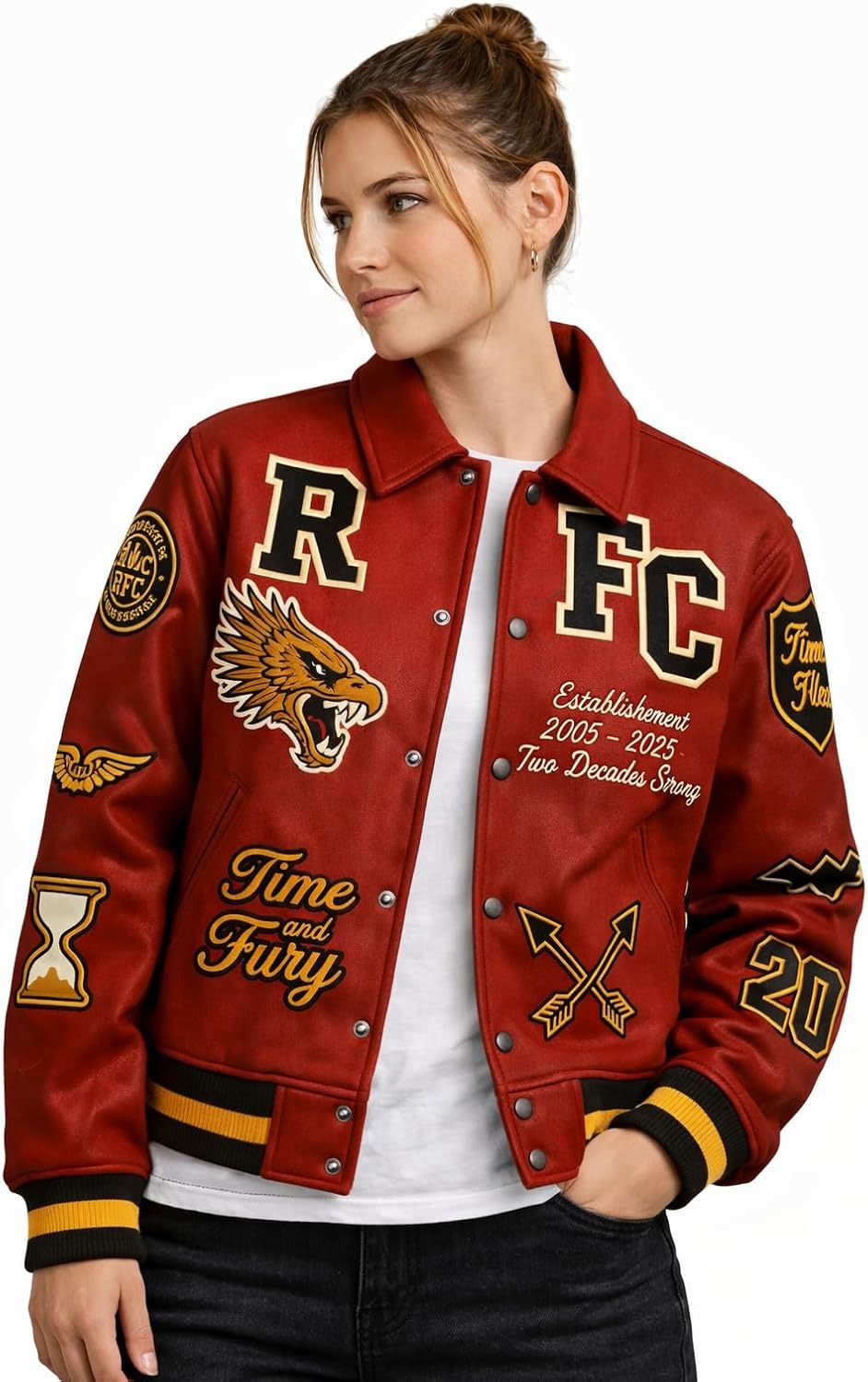 Leather Bomber Jacket | Unisex Dragon Varsity Jacket for Men & Women – Streetwear Jacket with Embroidery Premimum Look