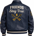 Leather Bomber Jacket | Unisex Dragon Varsity Jacket for Men & Women – Streetwear Jacket with Embroidery Premimum Look