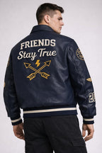 Leather Bomber Jacket | Unisex Dragon Varsity Jacket for Men & Women – Streetwear Jacket with Embroidery Premimum Look