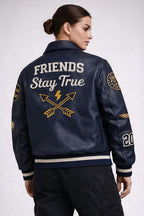 Leather Bomber Jacket | Unisex Dragon Varsity Jacket for Men & Women – Streetwear Jacket with Embroidery Premimum Look