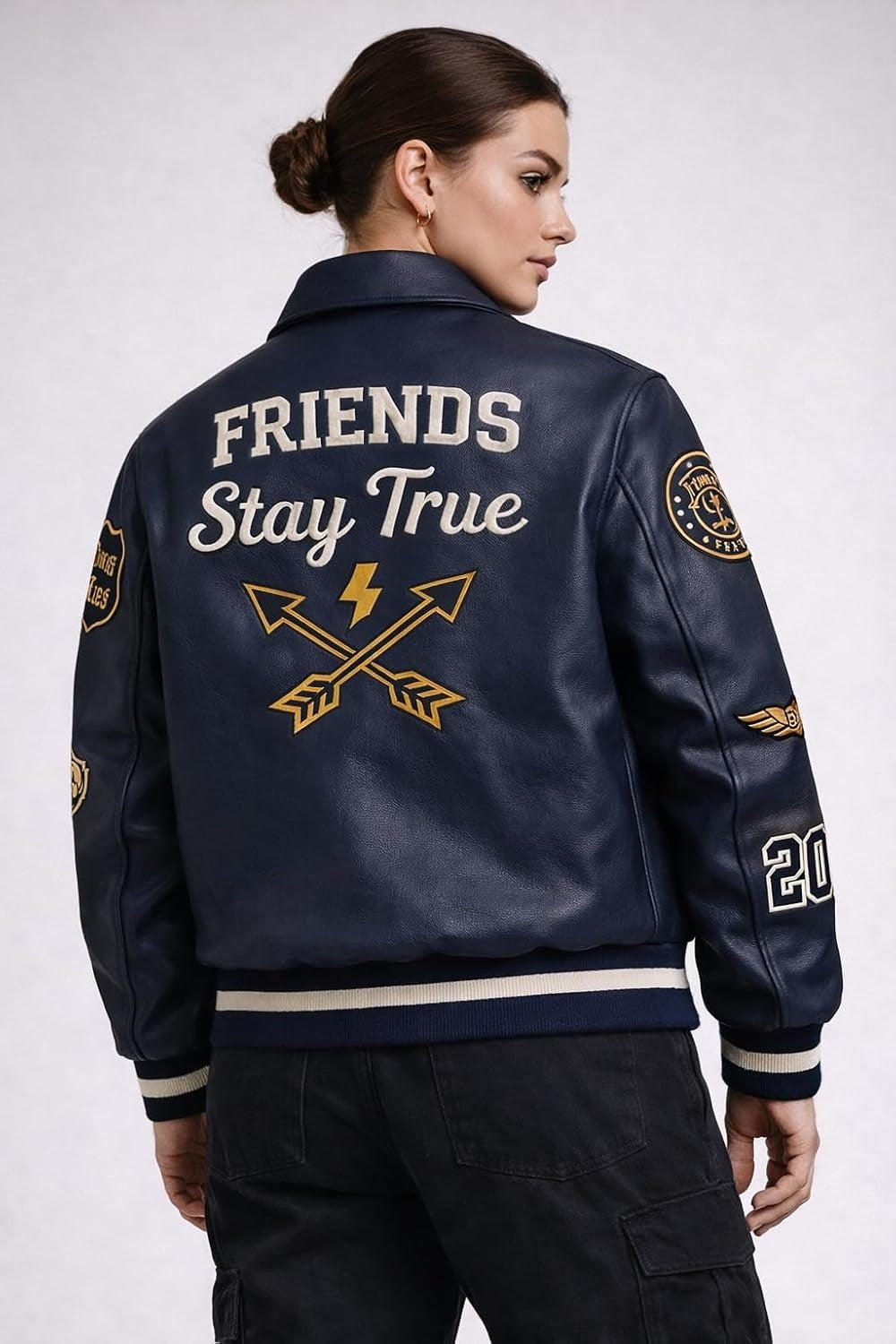 Leather Bomber Jacket | Unisex Dragon Varsity Jacket for Men & Women – Streetwear Jacket with Embroidery Premimum Look