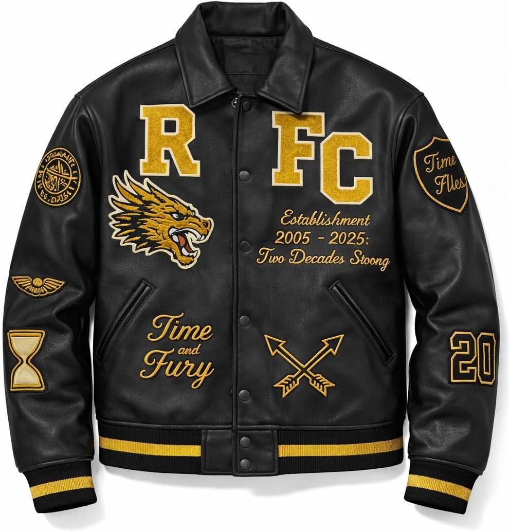 Leather Bomber Jacket | Unisex Dragon Varsity Jacket for Men & Women – Streetwear Jacket with Embroidery Premimum Look