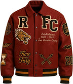 Leather Bomber Jacket | Unisex Dragon Varsity Jacket for Men & Women – Streetwear Jacket with Embroidery Premimum Look