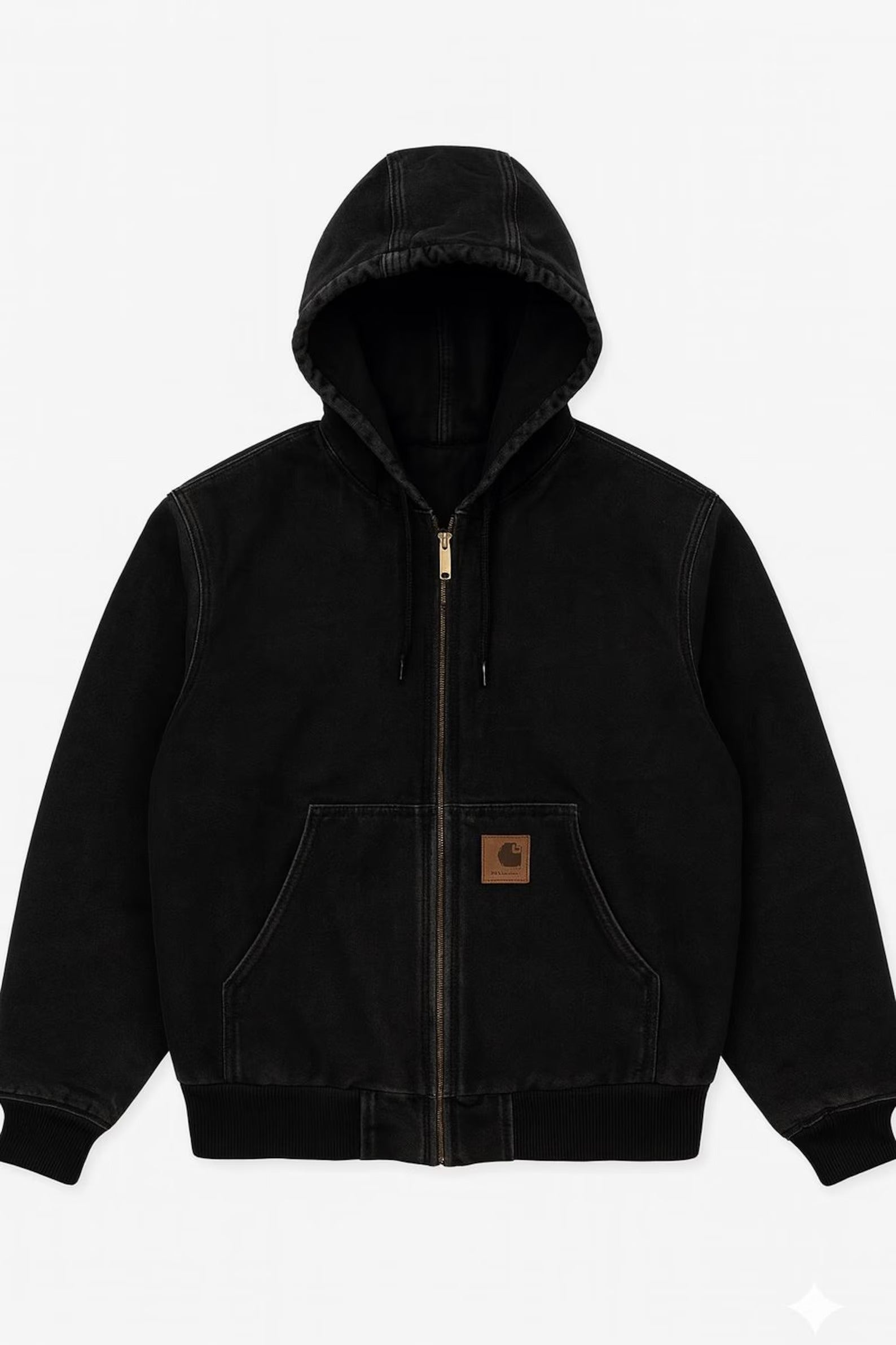 Black Canvas Hooded Work Jacket | Heavy Duty Streetwear Coat Main image