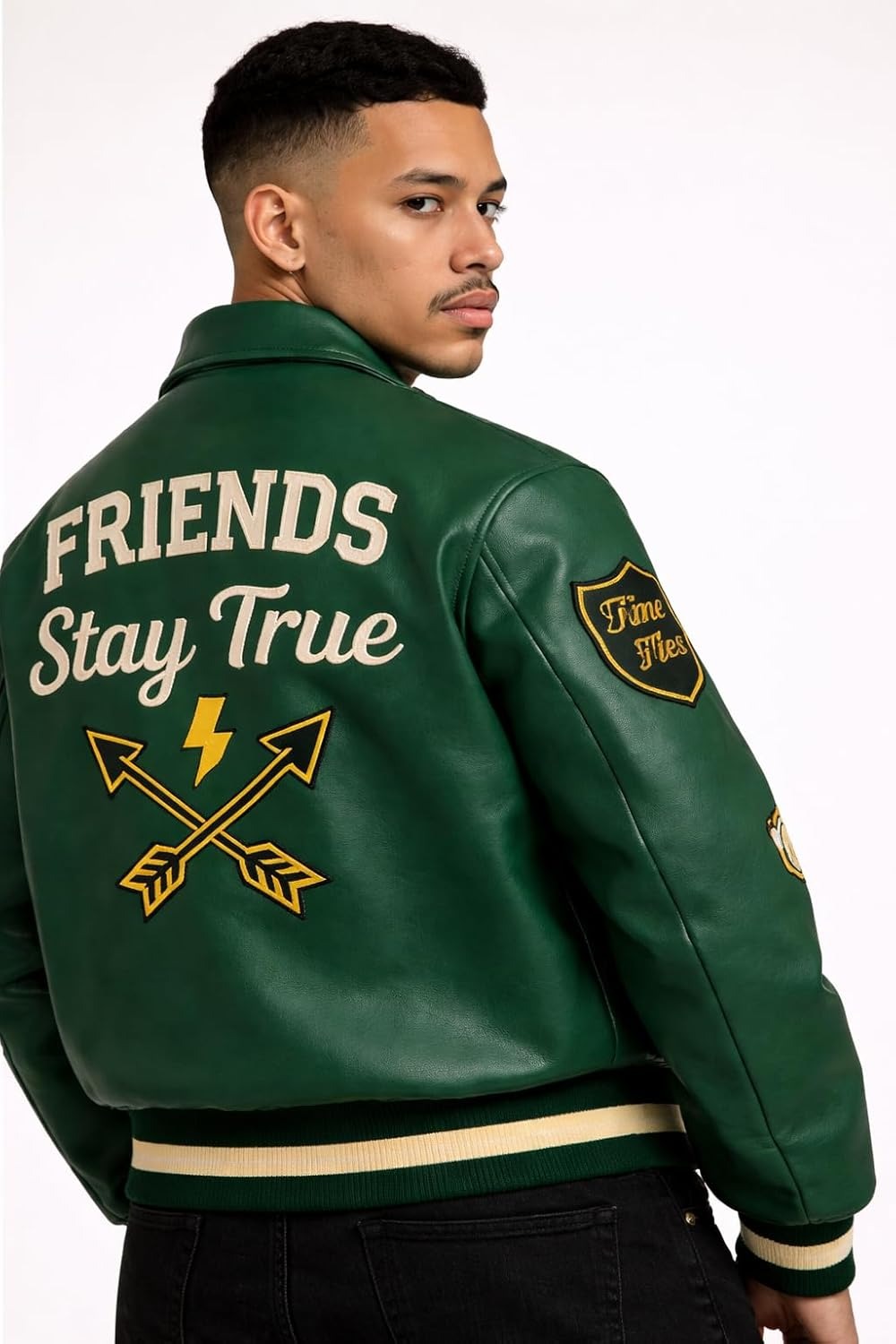 Leather Bomber Jacket | Unisex Dragon Varsity Jacket for Men & Women – Streetwear Jacket with Embroidery Premimum Look