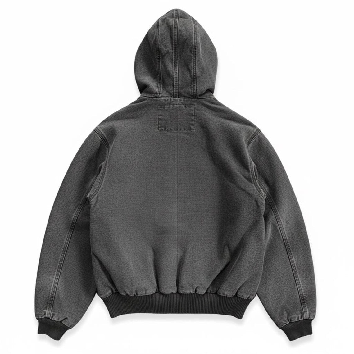 Unisex Black Workwear Bomber Hoodie | Heavy Duty Zip-Up Winter Coat