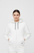 Unisex White Fleece Zip-Up Hoodie | Minimalist Winter Jacket